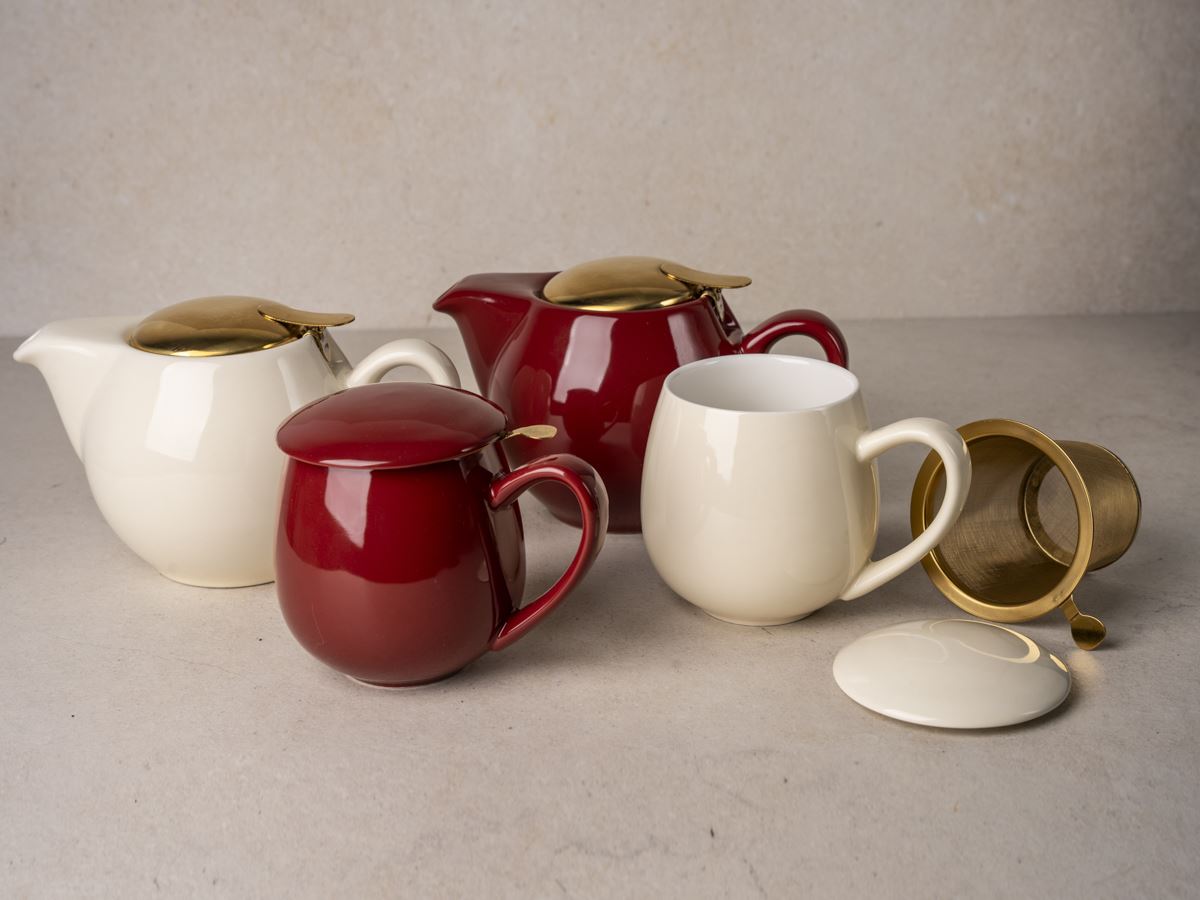 Teapot Saara gold bordeaux rød 0,5l