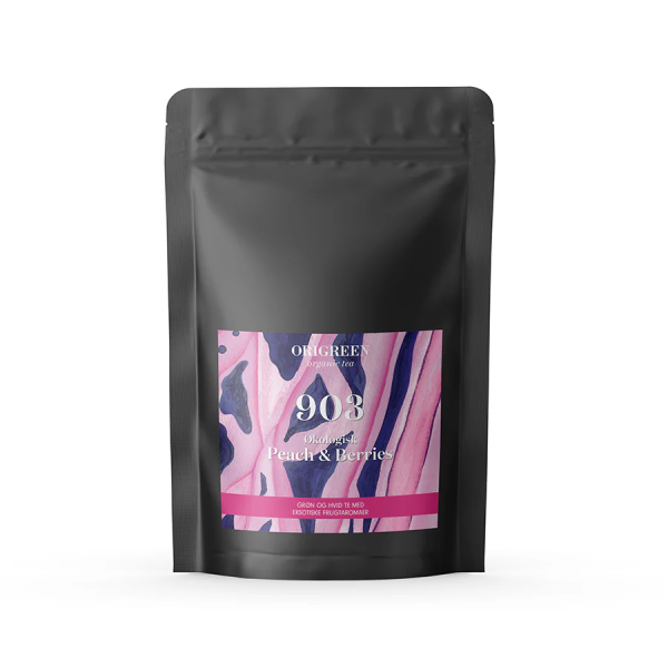 økologisk peach & berries i 100g pose
