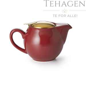 Saara Gold tekanne rød Bordeaux farge med gyldene detaljer